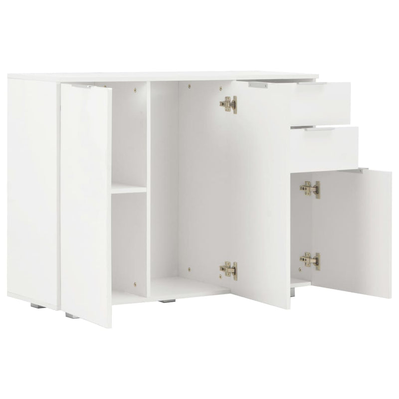vidaXL Sideboard High Gloss White 107x35x80.5 cm