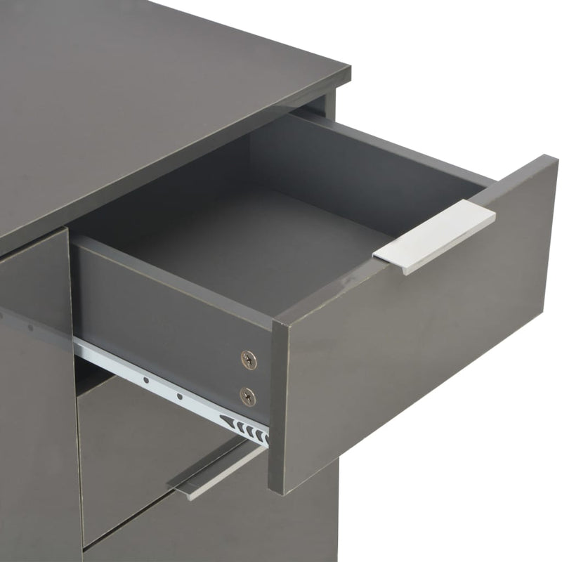 vidaXL Sideboard High Gloss Grey 107x35x80.5 cm