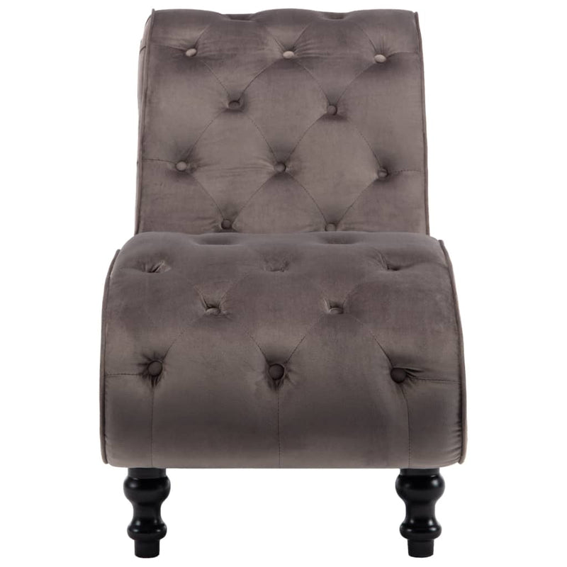 vidaXL Chaise Lounge Grey Velvet