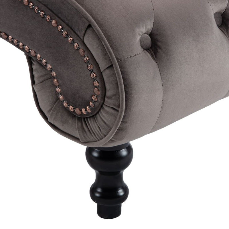 vidaXL Chaise Lounge Grey Velvet