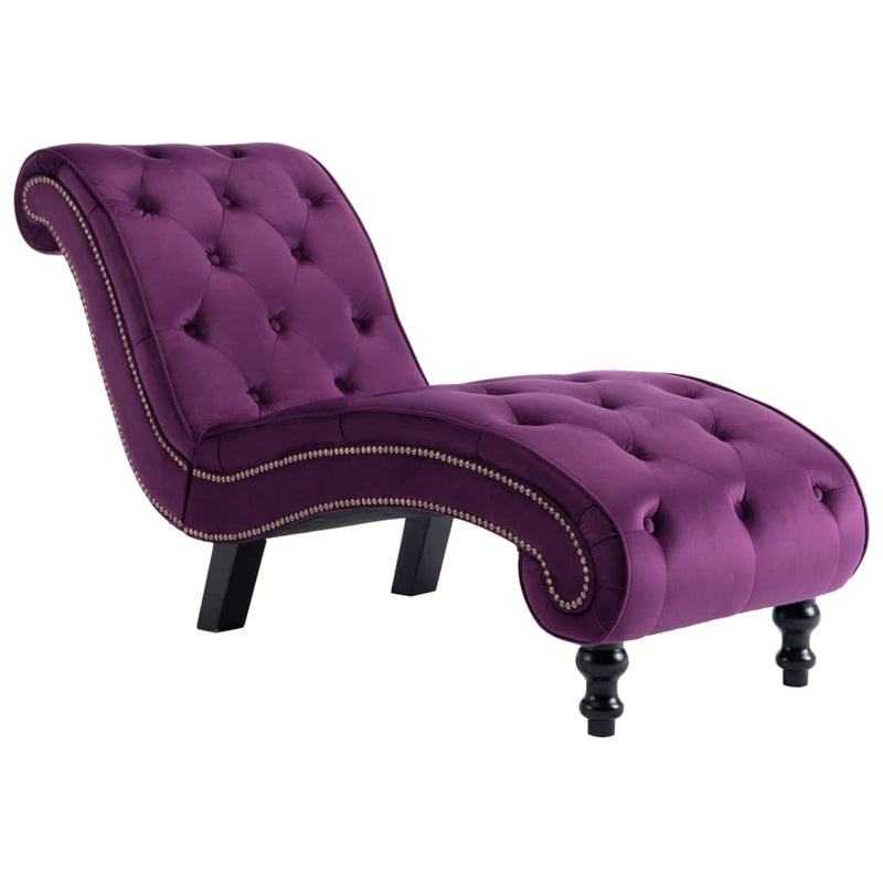 Chaise Lounge Purple Velvet