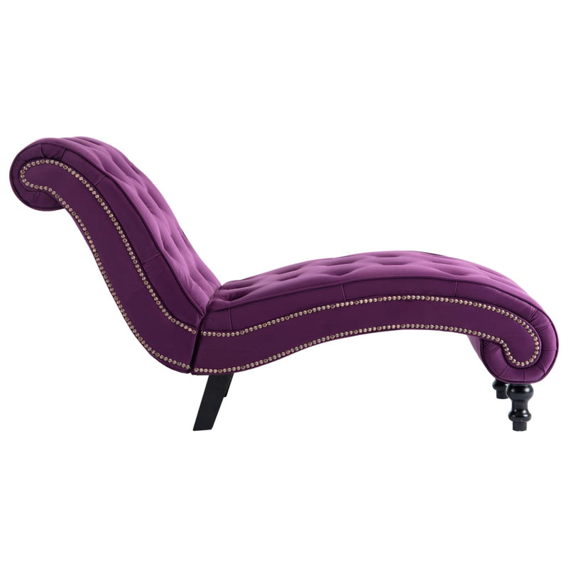 Chaise Lounge Purple Velvet