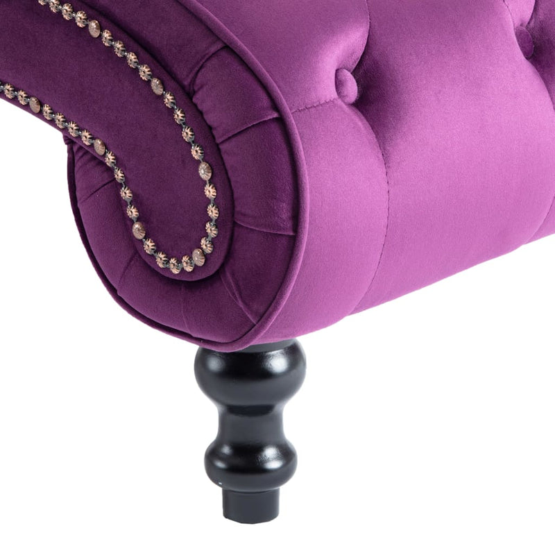 Chaise Lounge Purple Velvet