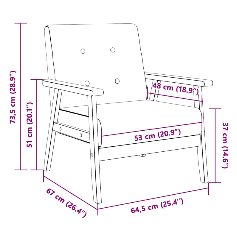 vidaXL Armchair  Black Faux Leather