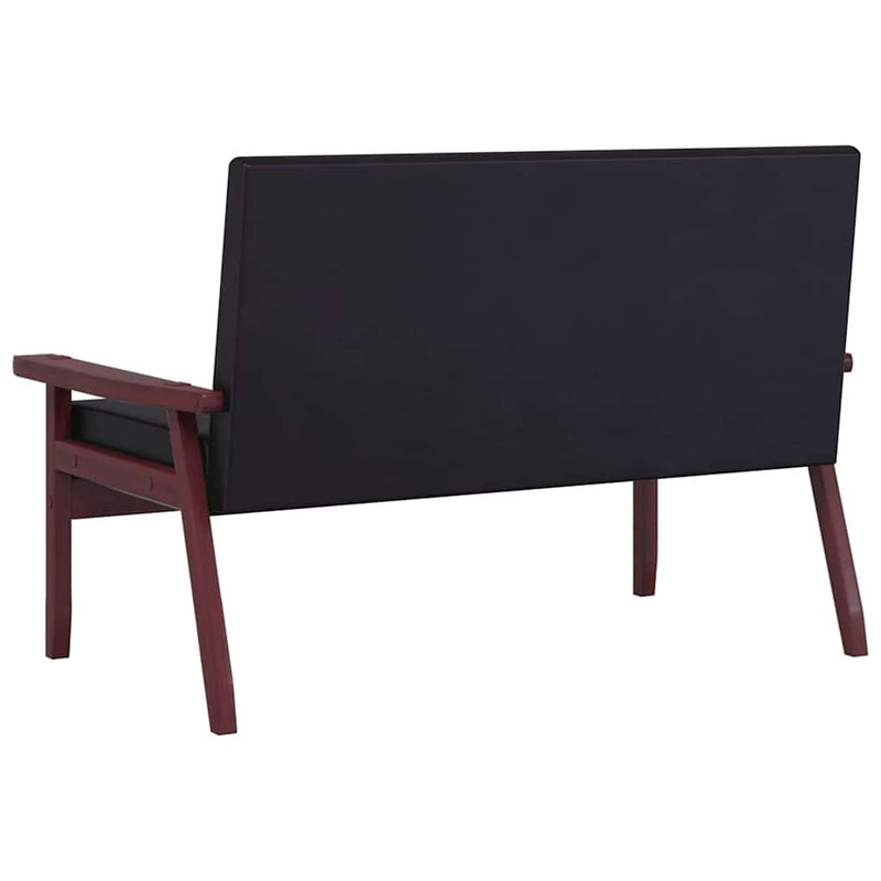 vidaXL 2-Seater Sofa Black Faux Leather