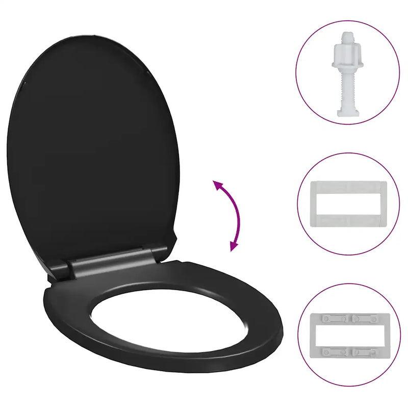 Soft-close Toilet Seat with Quick-release Design Black
