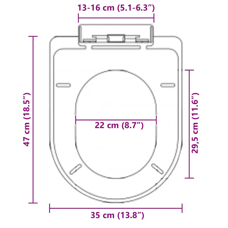 Soft-close Toilet Seat with Quick-release Design Black