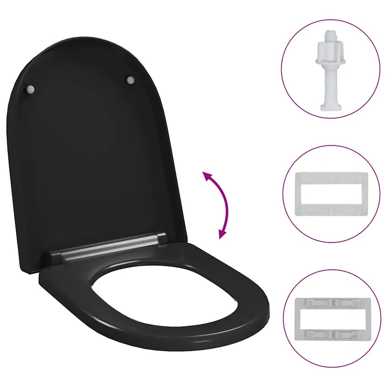 Soft-close Toilet Seat with Quick-release Design Black