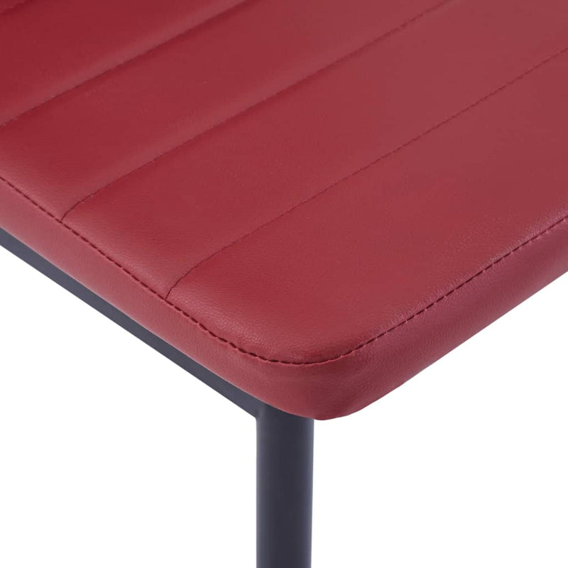 vidaXL Five Piece Dining Set Wine Red