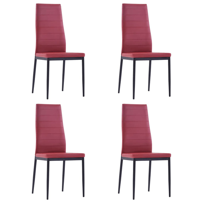vidaXL Five Piece Dining Set Wine Red