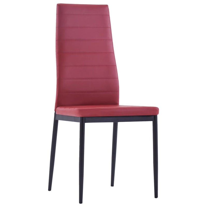 vidaXL Five Piece Dining Set Wine Red