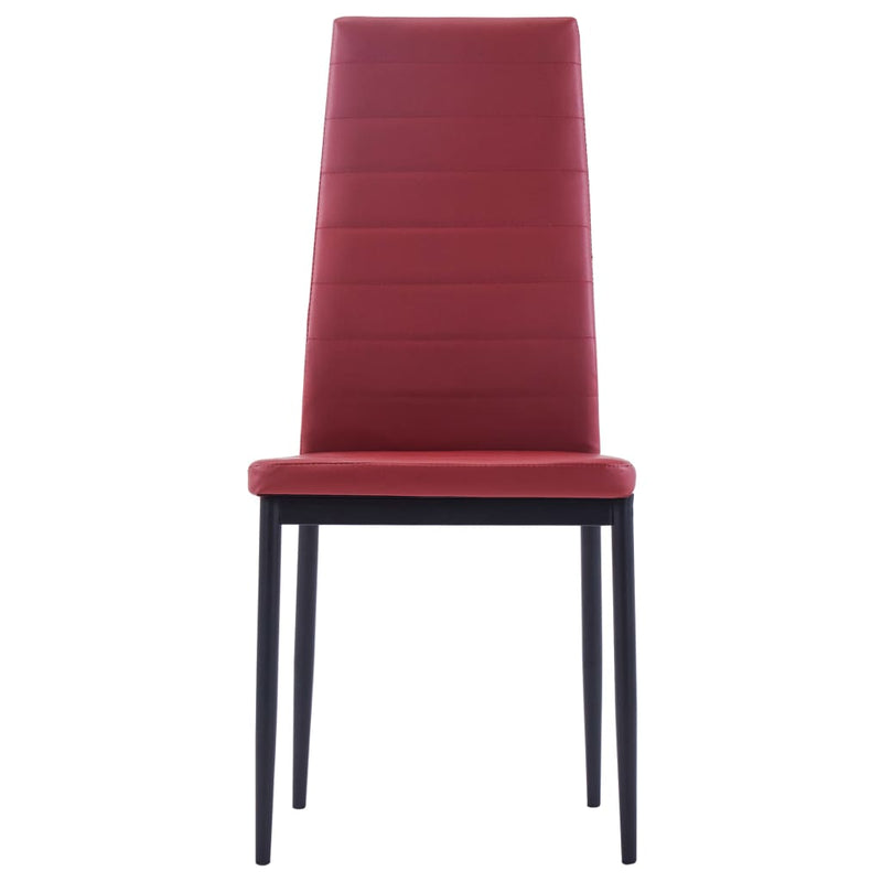 vidaXL Five Piece Dining Set Wine Red