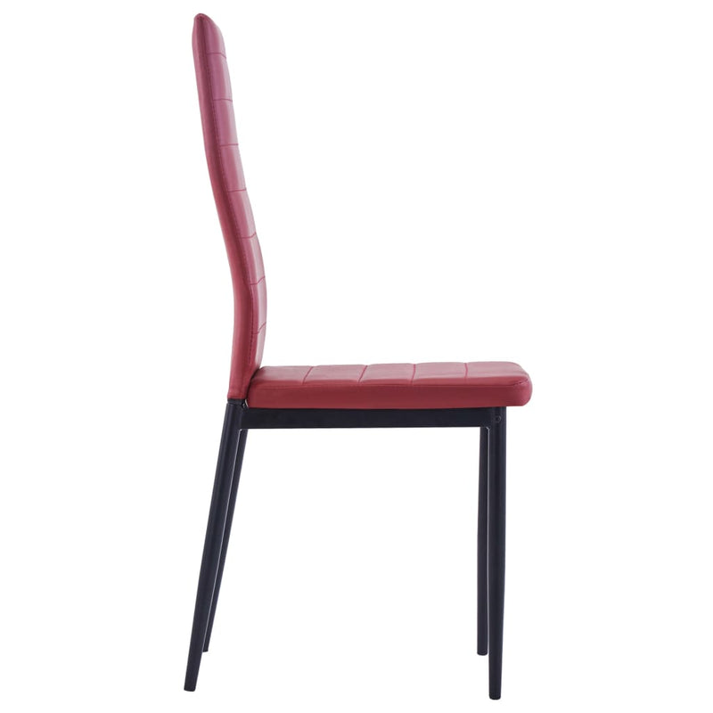 vidaXL Five Piece Dining Set Wine Red