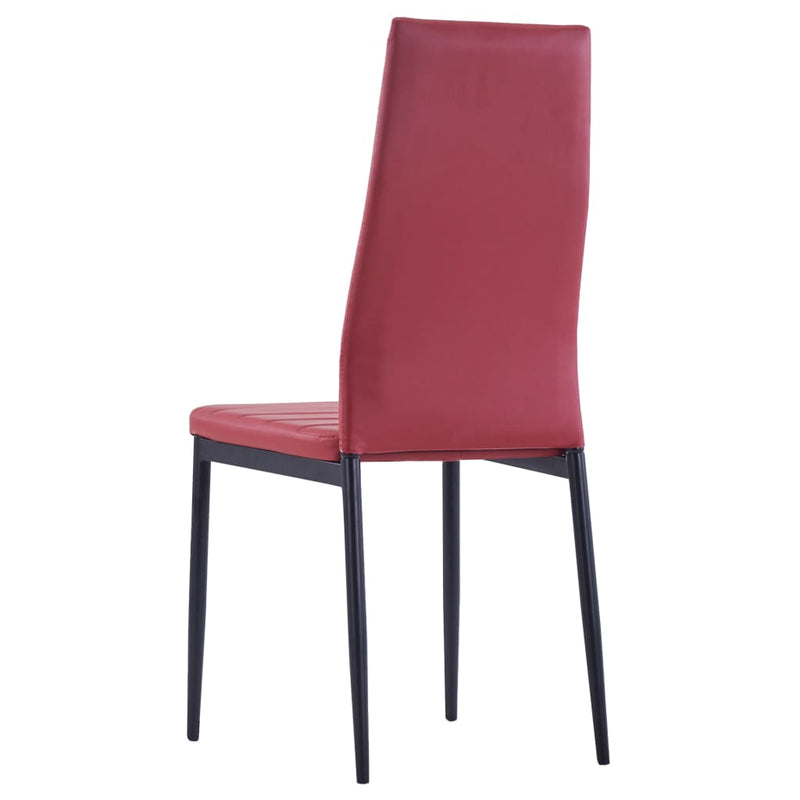 vidaXL Five Piece Dining Set Wine Red