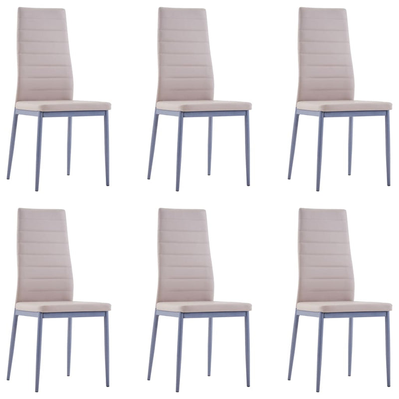 vidaXL Seven Piece Dining Set Cappuccino