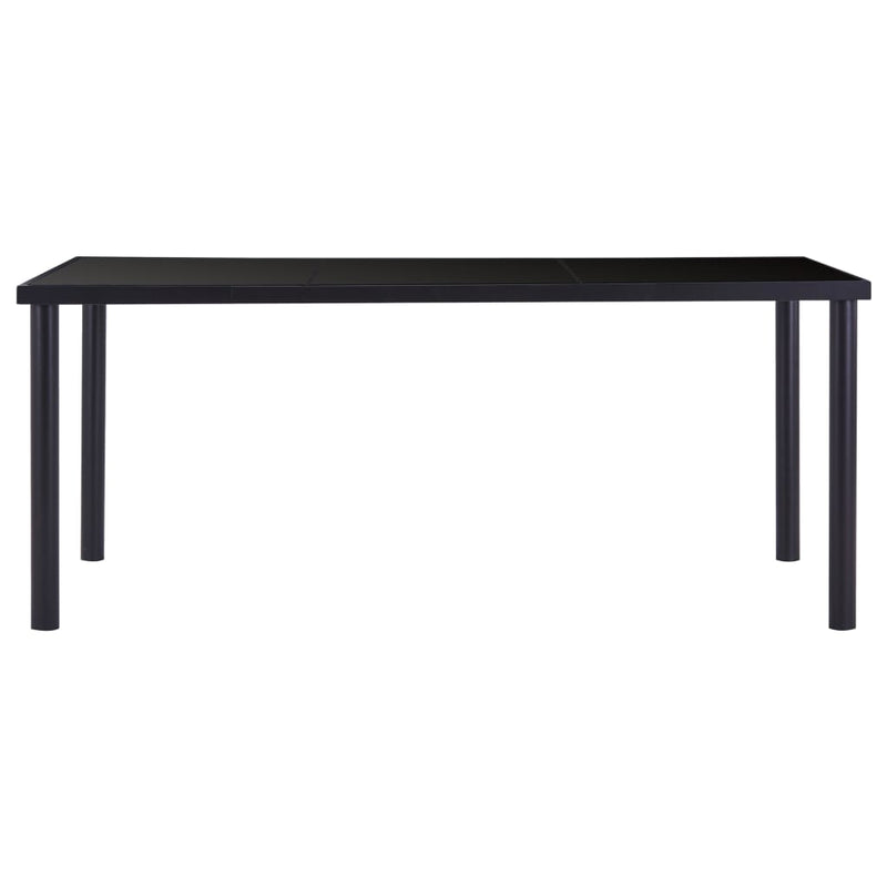 vidaXL Dining Table Black 180x90x75 cm Tempered Glass