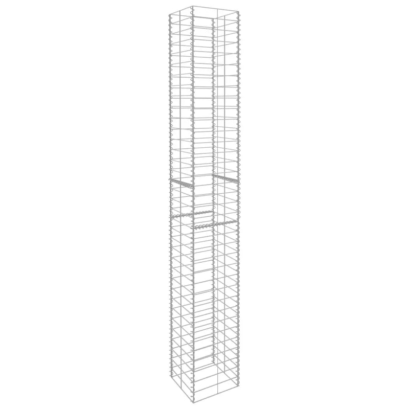 Gabion Baskets 3 pcs Galvanised Steel 25x25x197 cm