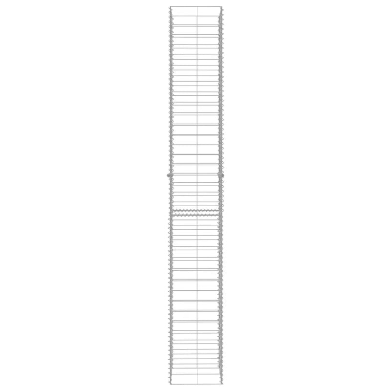 Gabion Baskets 3 pcs Galvanised Steel 25x25x197 cm