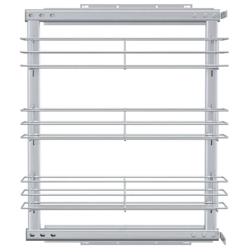 vidaXL 3-Tier Pull-out Kitchen Wire Basket Silver 47x15.5x55.5 cm