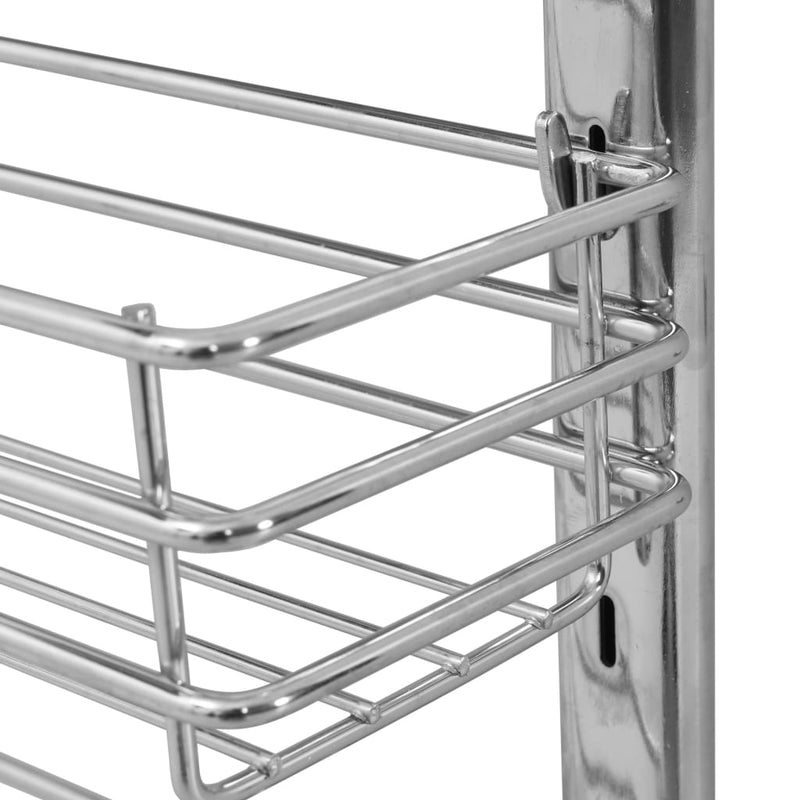 vidaXL 3-Tier Pull-out Kitchen Wire Basket Silver 47x15.5x55.5 cm
