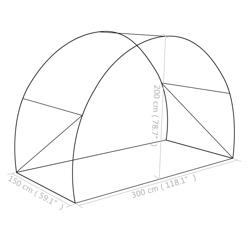 vidaXL Greenhouse 4.5 m² 300x150x200 cm