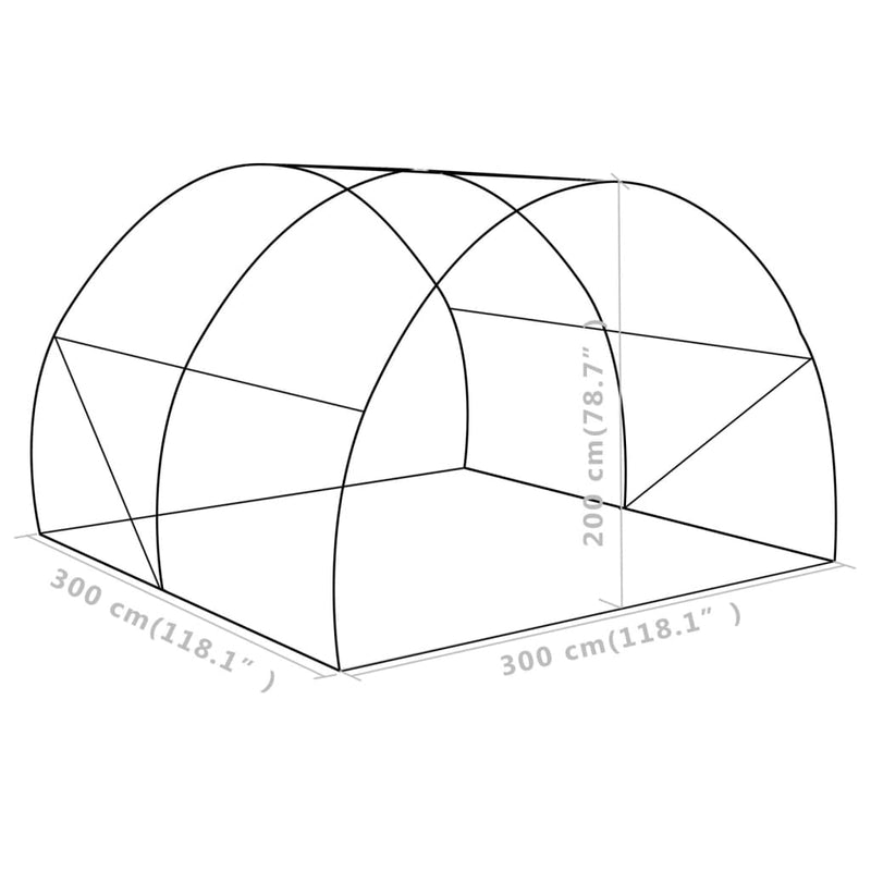 vidaXL Greenhouse 9 m² 300x300x200 cm