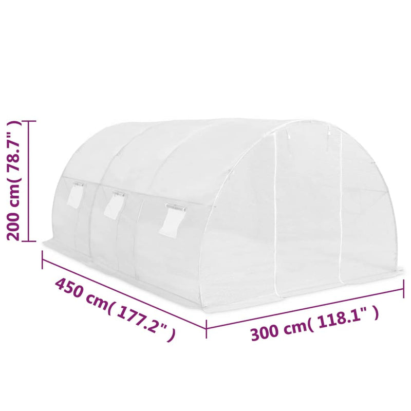 vidaXL Greenhouse 13.5 m² 450x300x200 cm