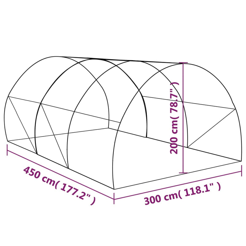 vidaXL Greenhouse 13.5 m² 450x300x200 cm