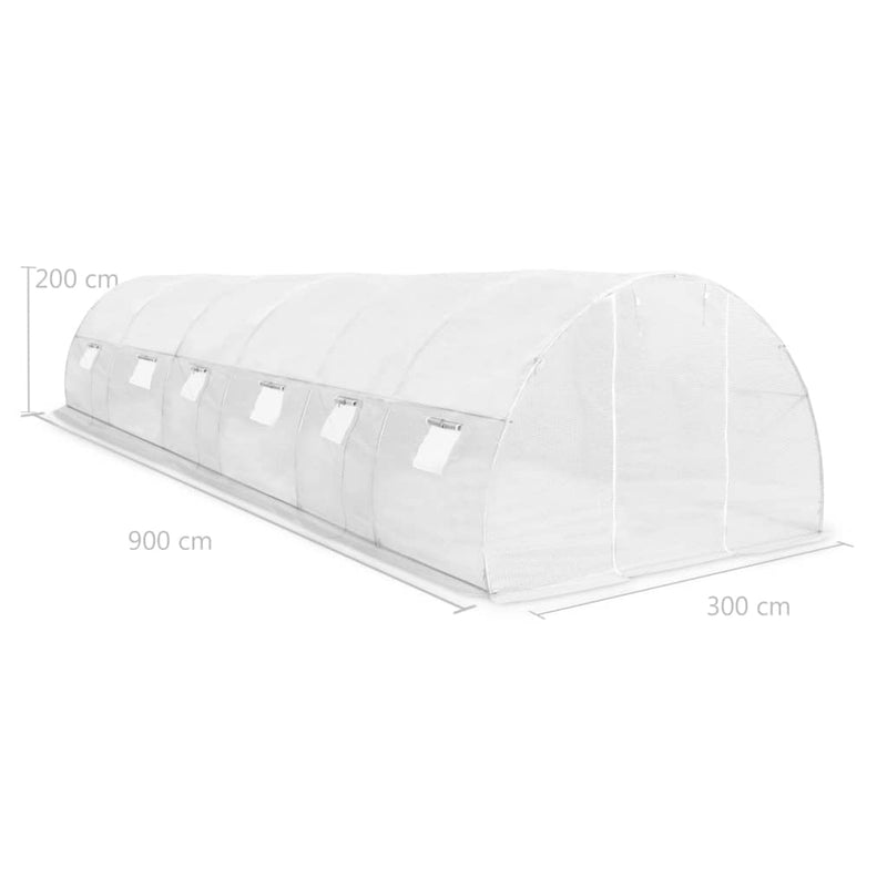 vidaXL Greenhouse 27 m² 900x300x200 cm