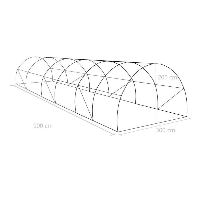 vidaXL Greenhouse 27 m² 900x300x200 cm
