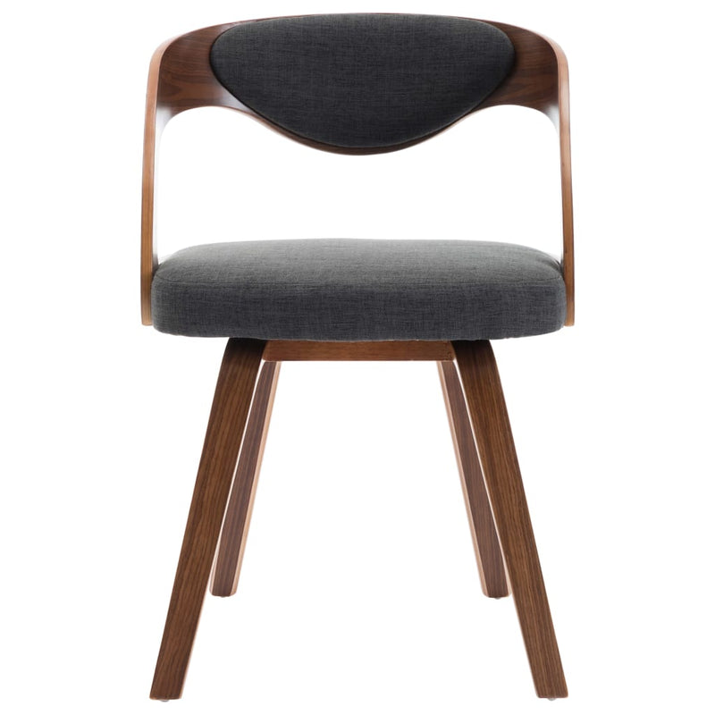 vidaXL Dining Chairs 2 pcs Dark Grey Bent Wood and Fabric