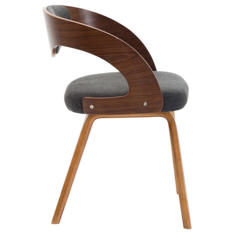 vidaXL Dining Chairs 2 pcs Dark Grey Bent Wood and Fabric