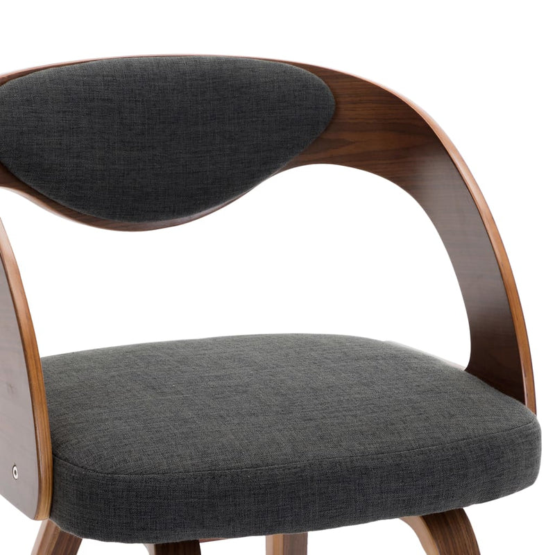 vidaXL Dining Chairs 2 pcs Dark Grey Bent Wood and Fabric