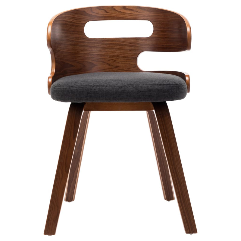 vidaXL Dining Chairs 2 pcs Dark Grey Bent Wood and Fabric