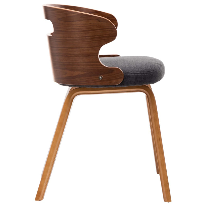 vidaXL Dining Chairs 2 pcs Dark Grey Bent Wood and Fabric