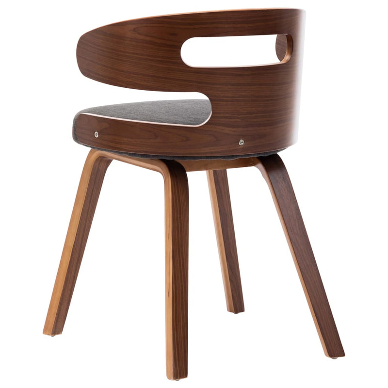 vidaXL Dining Chairs 2 pcs Dark Grey Bent Wood and Fabric