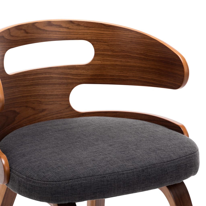 vidaXL Dining Chairs 2 pcs Dark Grey Bent Wood and Fabric