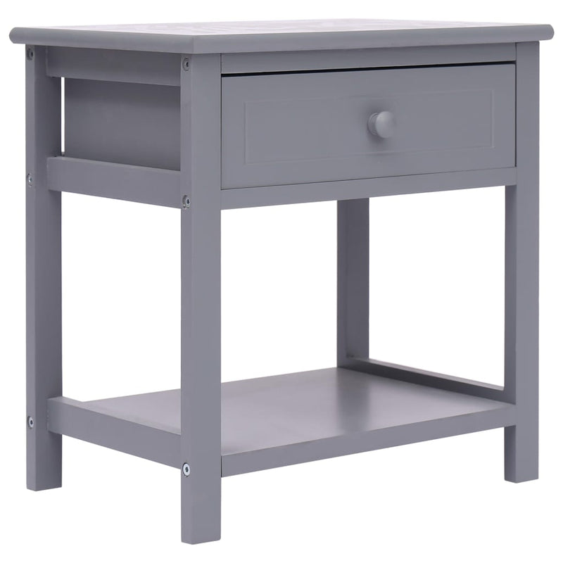 vidaXL Nightstands 2 pcs Grey 40x29x42 cm Paulownia Wood