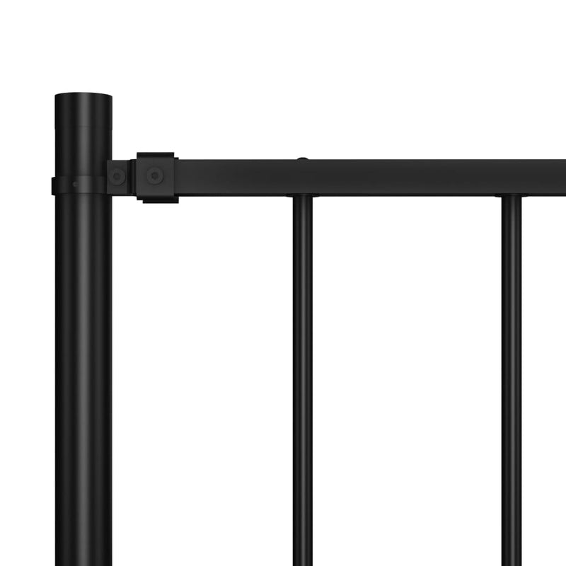 vidaXL Fence Panel with Posts Powder-coated Steel 1.81x1.25 m Black