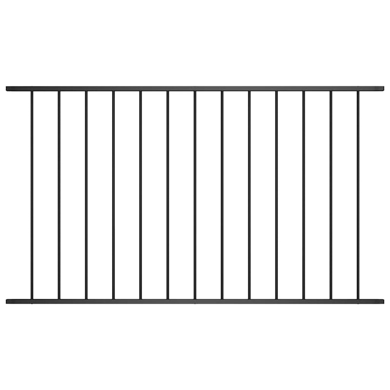 vidaXL Fence Panel Powder-coated Steel 1.63x1.25 m Black