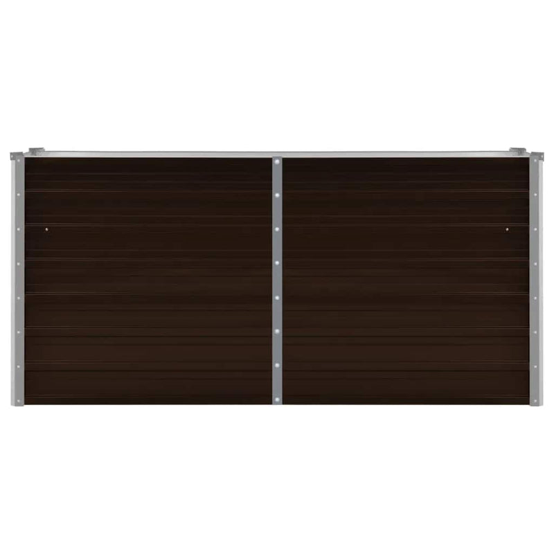 vidaXL Garden Raised Bed Brown 160x40x77 cm Galvanised Steel