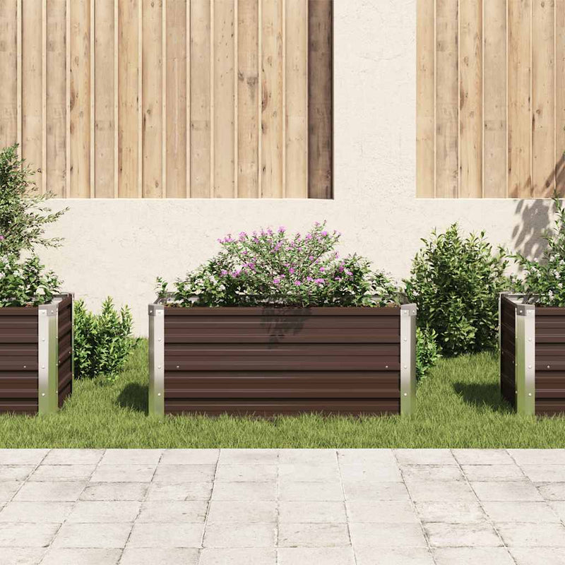 vidaXL Garden Raised Bed Brown 100x40x45 cm Galvanised Steel