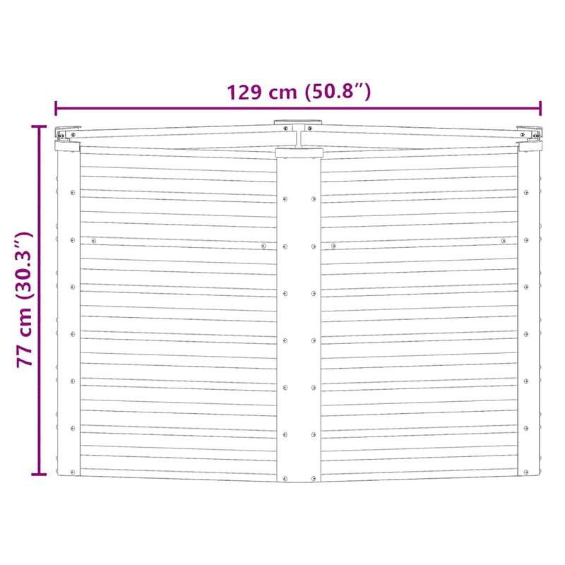vidaXL Garden Raised Bed Anthracite 129x129x77 cm Galvanised Steel