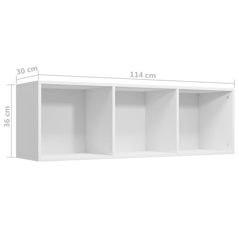 vidaXL Book Cabinet/TV Cabinet White 36x30x114 cm Engineered Wood