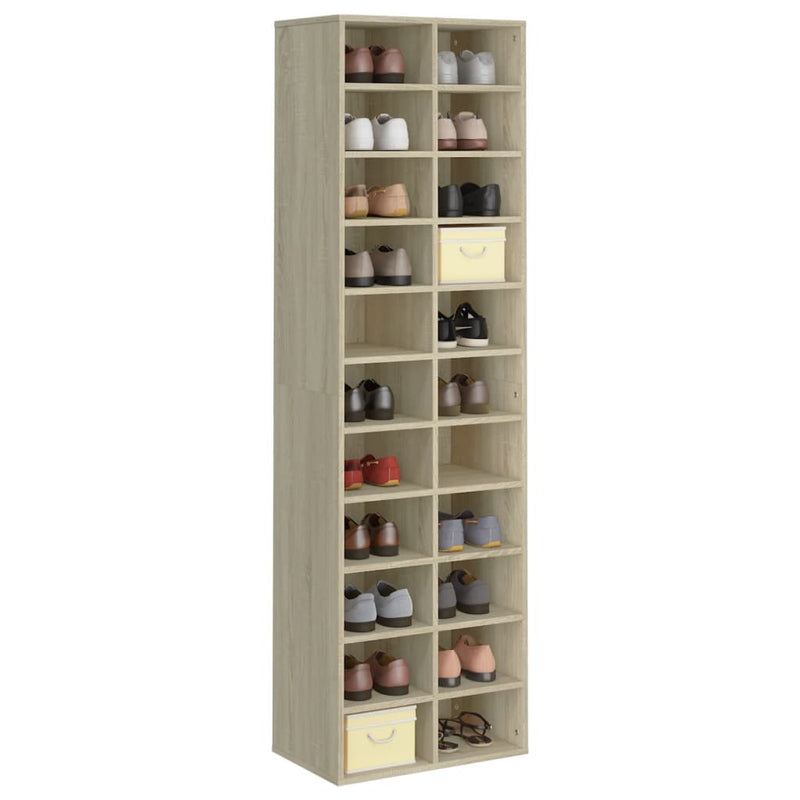 Shoe Cabinet Sonoma Oak 54x34x183 cm Engineered Wood