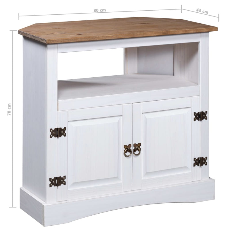vidaXL Console Table Mexican Pine Corona Range White 80x43x78 cm