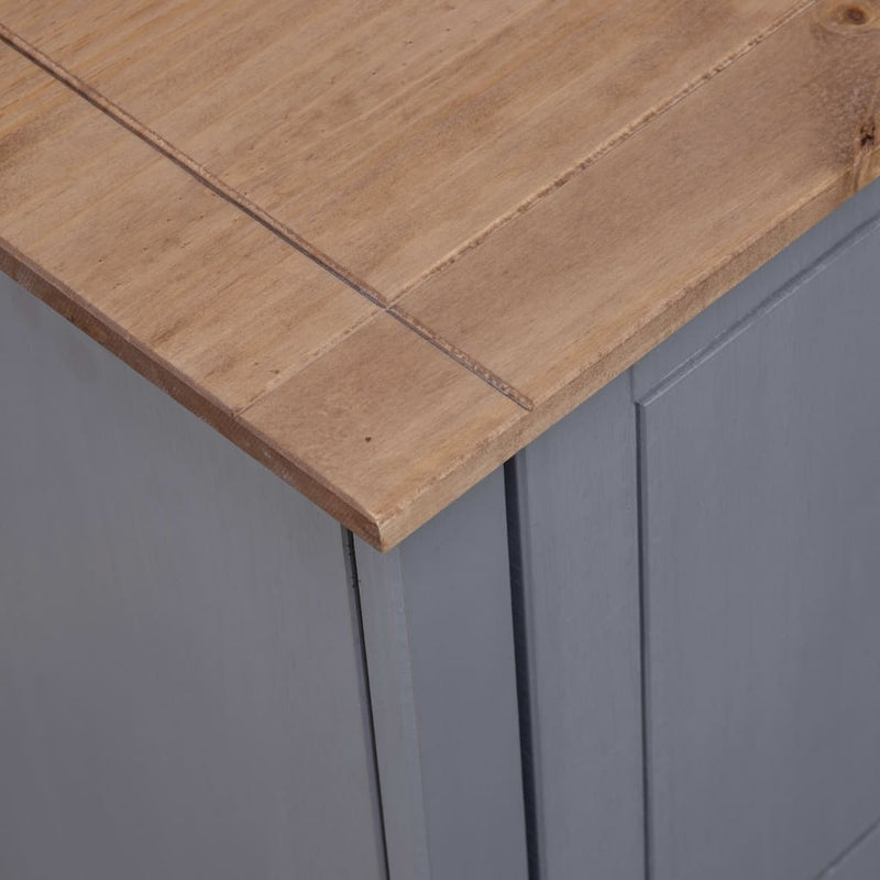 vidaXL TV Cabinet Grey 120x40x50 cm Solid Pine Wood Panama Range