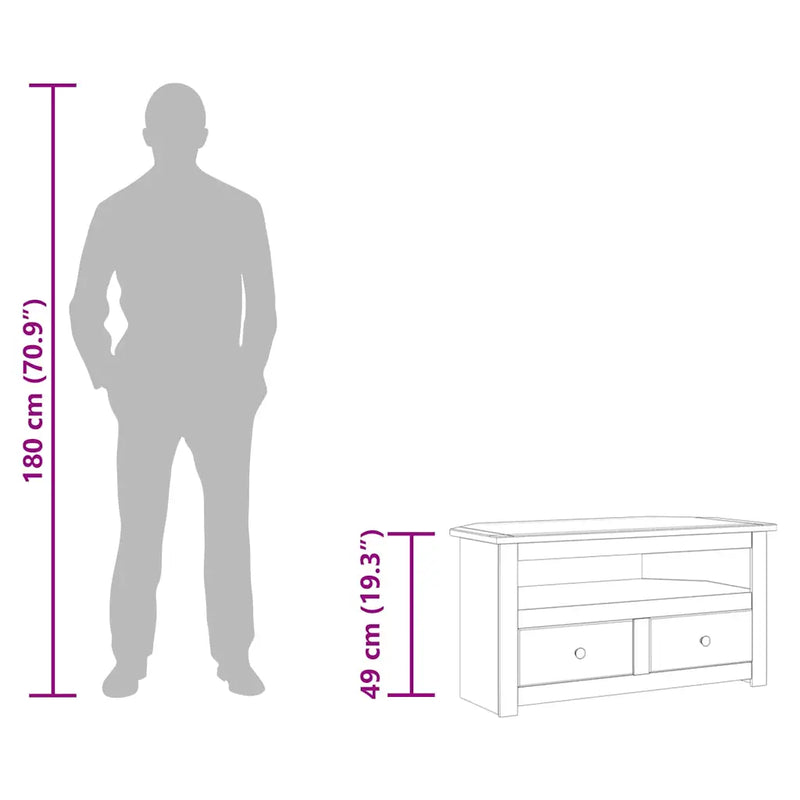 Corner TV Cabinet 93x49x49 cm Solid Pine Panama Range
