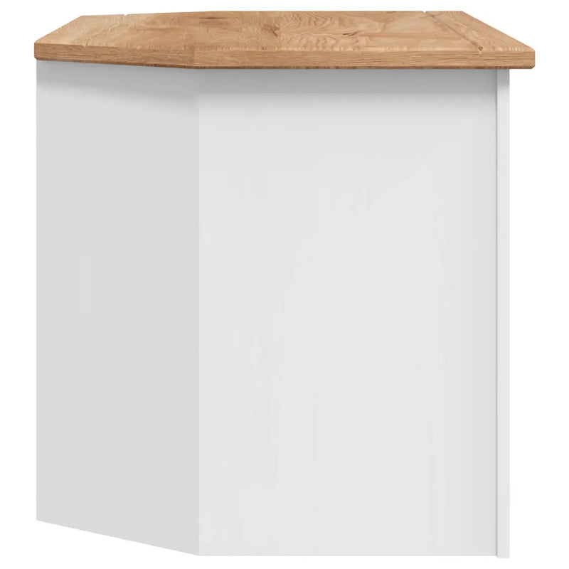 Corner TV Cabinet White 93x49x49 cm Solid Pine Panama Range