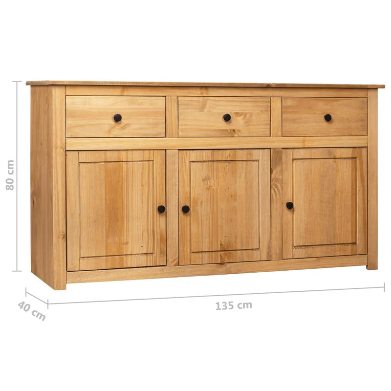 Sideboard 135x40x80 cm Solid Pinewood Panama Range